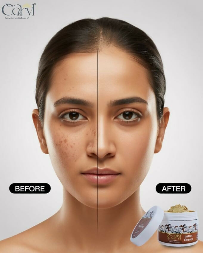 Caryl Instant Cleanup Face Scrub for Women & Men | All in 1 facial scrubber Exfoliating Cleanser for Deep Cleansing & Skin Brightening Moisturizing Face Scrub with Tan Reducer | Enriched with Hyaluronic Acid, Neem, Tulsi & Turmeric | Paraben & Sulfate Fre