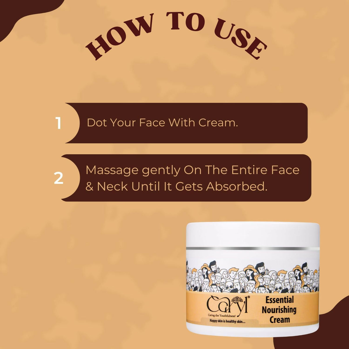 CARYL Essential Nourishing Cream |4Butters Formula for Soft,Supple & Radiant Skin |For Dry & Damaged Skin |Avocado, Shea & Cocoa Butter Enriched