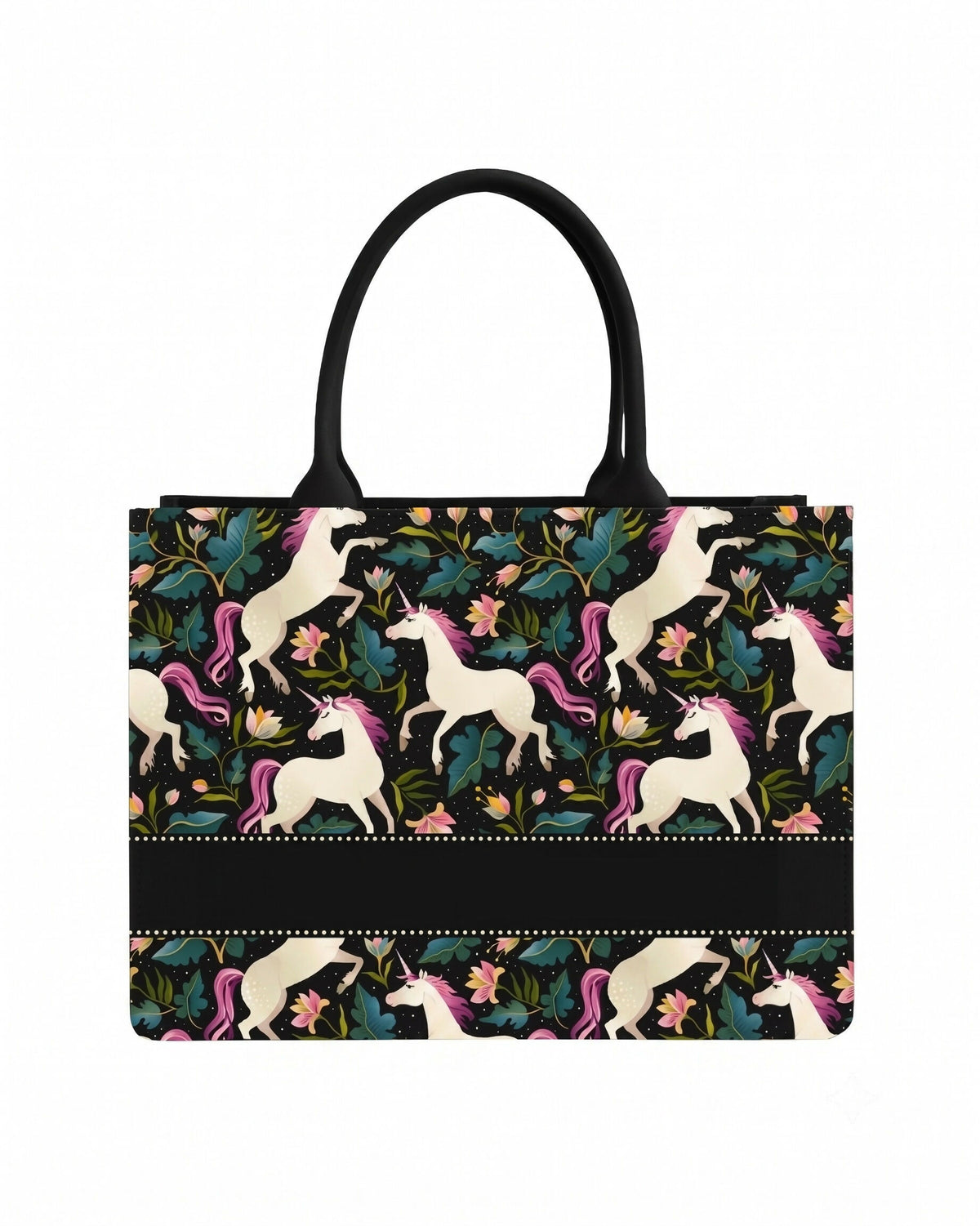 Custom Name Unicorn Tote Bag | Canvas Handbag for Women
