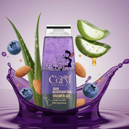 Caryl 280ml Skin Rejuvenating Body Wash|Hydrating & Gentle Exfoliating Body Wash for Glowing Skin Women, Wen|Shower Gel with Honey,Almond & Blueberry Extract|Daily Use Bath Gel All Skin|Paraben Free
