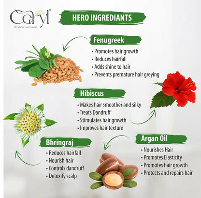 Caryl 200 ML Revitalizing Hair Oil with Goodness of Fenugreek, Hibiscus, Bhringraj & Argan oil | Hair Oil for Controlling Hair Damage, Brittleness, Dryness | Suitable for Men and Women
