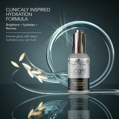 Caryl Hydra Bright Face Serum for Hydration & Glow | Niacinamide, Rice Water, Squalane, Sodium Hyaluronate & Licorice Extract | Brightening & Moisturizing Serum for Dull, Dry & Uneven Skin | Lightweight Hydrating Face Serum | 30 ml