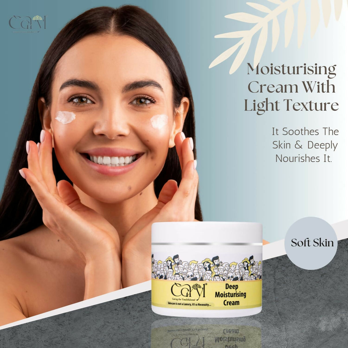 CARYL Deep Moisturising Face Cream |Enriched with Avocado Butter & Oatmeal |Deep Nourishment & Hydration, For Men & Women |Smooth, Soft & Nourished Skin, 200g