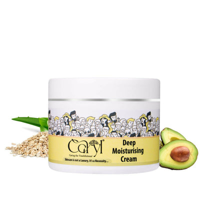 CARYL Deep Moisturising Face Cream |Enriched with Avocado Butter & Oatmeal |Deep Nourishment & Hydration, For Men & Women |Smooth, Soft & Nourished Skin, 200g