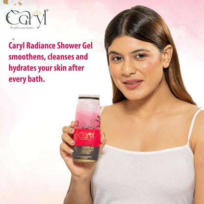 Caryl 280ml Radiance Body Wash for Glowing Skin|Hydrating Moisturizing Body Wash for Women Dry Skin|Shower Gel with Papaya Aloe Vera Red Wine Almond|Gentle Daily Body Bath & Skin Cleanser|Paraben Free Soap Free