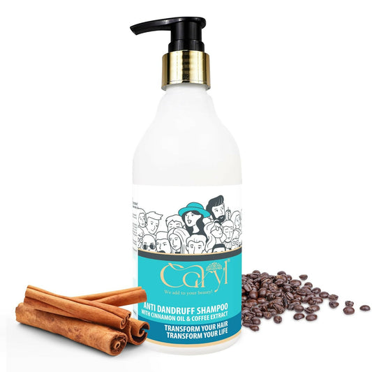Caryl 300 ml Anti Dandruff Shampoo For Men & Women Hair Cleanser for Scalp Purification & Flake Control with Cinnamon Oil & Coffee Extract | Reduces Itchy Scalp & Dryness