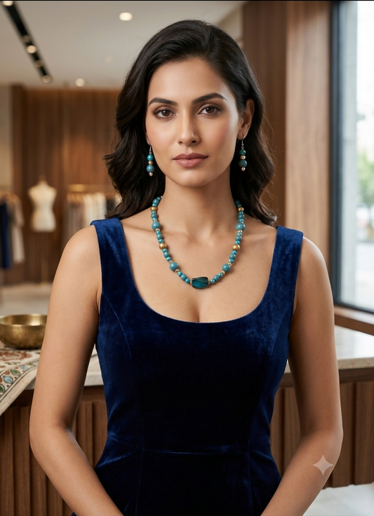 Perfect blue necklace n earrings