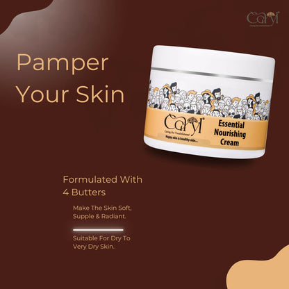 CARYL Essential Nourishing Cream 100gm – 4 Butters Formula for Soft, Supple & Radiant Skin | Enriched with Avocado, Shea, Cocoa & Mango Butter | Deep Moisturizing for Dry & Damaged Skin