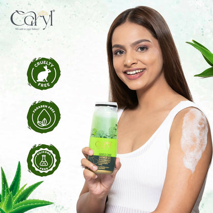 Caryl 280ml Gentle Care Body Wash|Hydrating Refreshing Body Wash for Men & Women Dry Skin|Shower Gel with Aloe Vera, Lemongrass, Jojoba & Seaweed|Paraben & Soap Free|Daily Use for All Skin Types