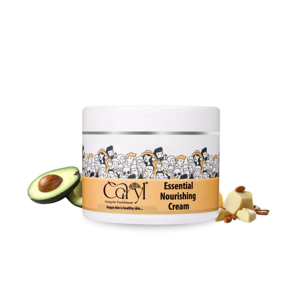 CARYL Essential Nourishing Cream |4Butters Formula for Soft,Supple & Radiant Skin |For Dry & Damaged Skin |Avocado, Shea & Cocoa Butter Enriched