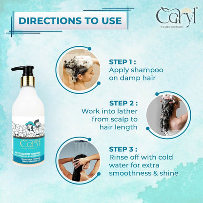 Caryl Anti-Dandruff & Hair Fall Control Combo with Onion Seed Hair Oil 100ml & Shampoo 300ml for Hair Growth, Dandruff Relief, Itchy Scalp, Frizz Control & Strong Roots | Sulfate & Paraben Free