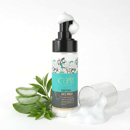 Caryl 150ml Foaming Face Wash | Salicylic Acid, Tea Tree Oil & Aloe Vera Face Cleanser for Oily & Acne-Prone Skin | Deep Pore Cleansing, Oil Control & Pimple Care | Paraben-Free Face Wash for Men & Women