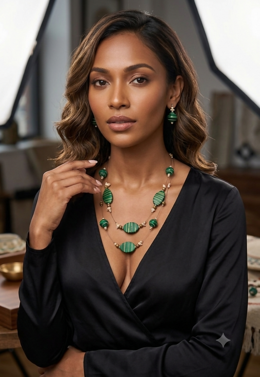 Casual look necklace earrings