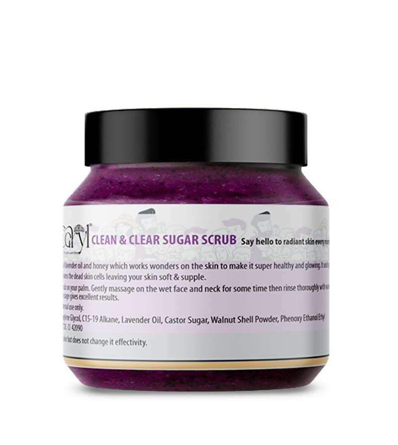 Caryl 200 gm Clean & Clear Sugar Face Scrub | Tan & Dirt Removal Scrub | Skin Exfoliating, Removes Blackhead, Dead Skin | Face & Body Scrub for Women & Men | All Skin Types | Paraben & Sulfate Free