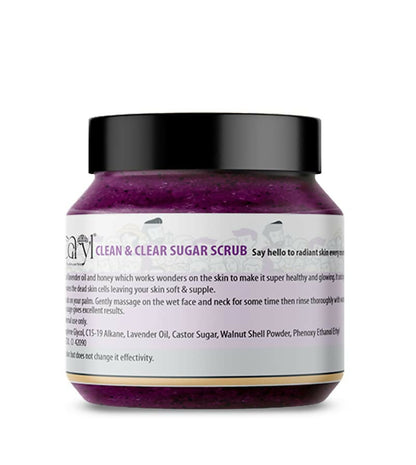 Caryl 200 gm Clean & Clear Sugar Face Scrub | Tan & Dirt Removal Scrub | Skin Exfoliating, Removes Blackhead, Dead Skin | Face & Body Scrub for Women & Men | All Skin Types | Paraben & Sulfate Free