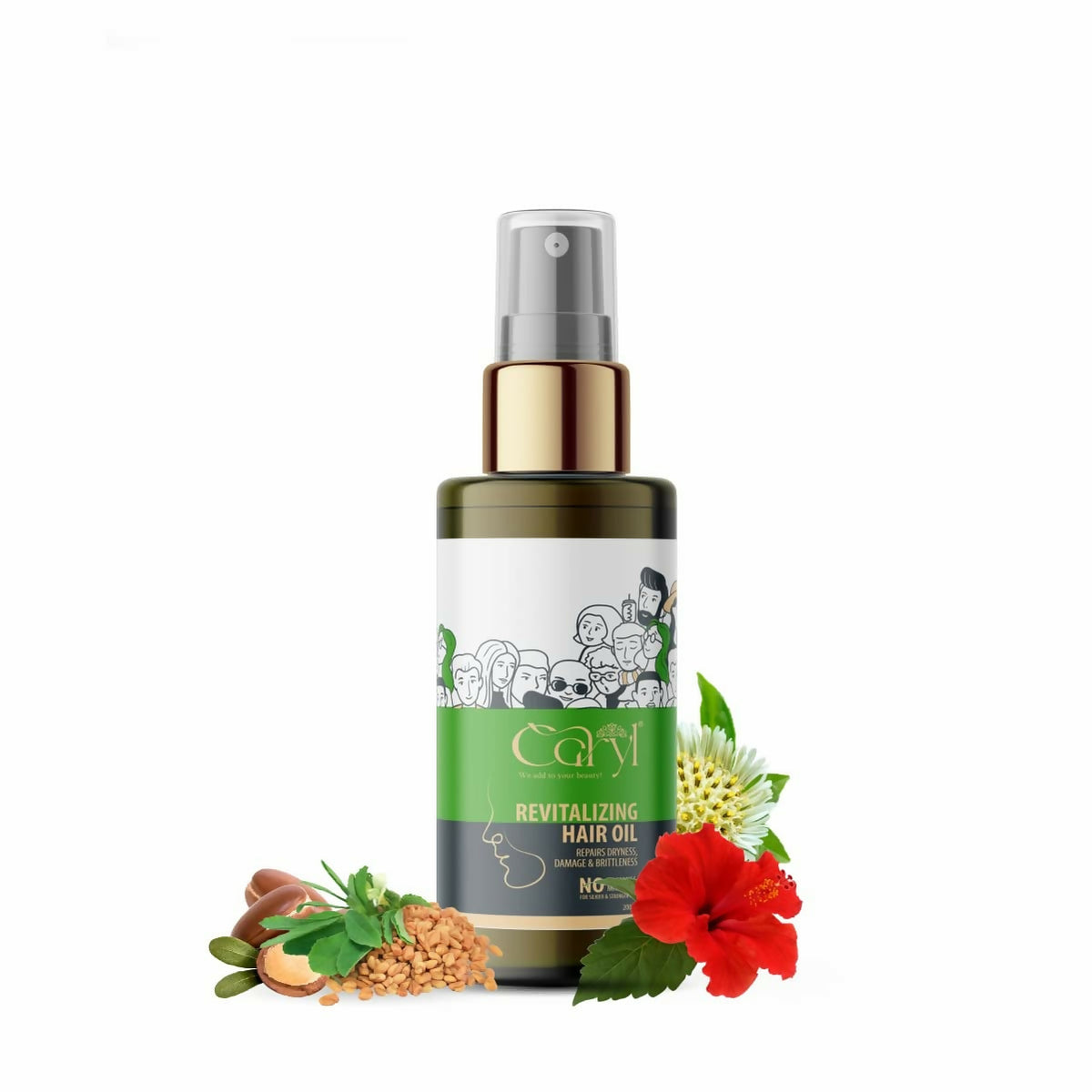 Caryl 200 ML Revitalizing Hair Oil with Goodness of Fenugreek, Hibiscus, Bhringraj & Argan oil | Hair Oil for Controlling Hair Damage, Brittleness, Dryness | Suitable for Men and Women