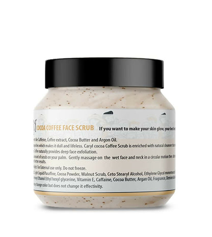 Caryl 200 gm Cocoa Coffee Face Scrub | Tan & Dirt Removal Scrub | Deep Exfoliation, Removes Blackhead, Dead Skin | Face & Body Scrub for Women & Men | All Skin Types | Paraben & Sulfate Free