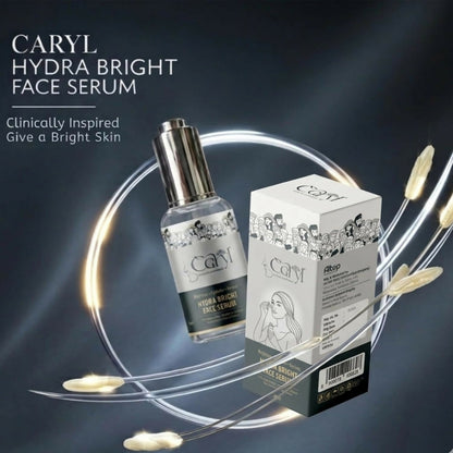 Caryl Hydra Bright Face Serum for Hydration & Glow | Niacinamide, Rice Water, Squalane, Sodium Hyaluronate & Licorice Extract | Brightening & Moisturizing Serum for Dull, Dry & Uneven Skin | Lightweight Hydrating Face Serum | 30 ml