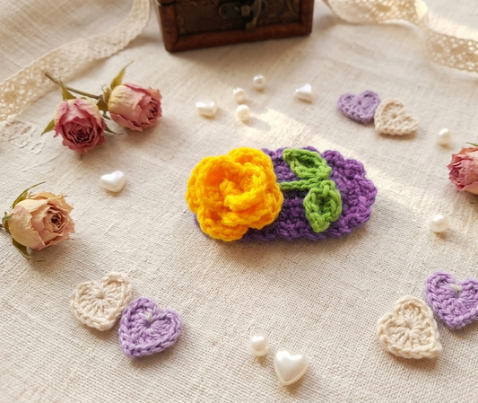 Cute crochet sunflower hair clip