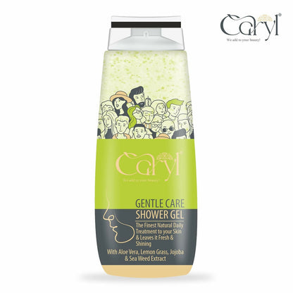 Caryl 280ml Gentle Care Body Wash|Hydrating Refreshing Body Wash for Men & Women Dry Skin|Shower Gel with Aloe Vera, Lemongrass, Jojoba & Seaweed|Paraben & Soap Free|Daily Use for All Skin Types