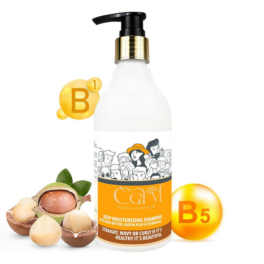 Caryl Deep Moisturising Shampoo | Enriched With Shea Butter, Biotin Plus & Vitamin B5| Designed to Give Hair Deep Moisture and Reduce Fizziness| Paraben Free | Suitable for Men & Women – 300 ML