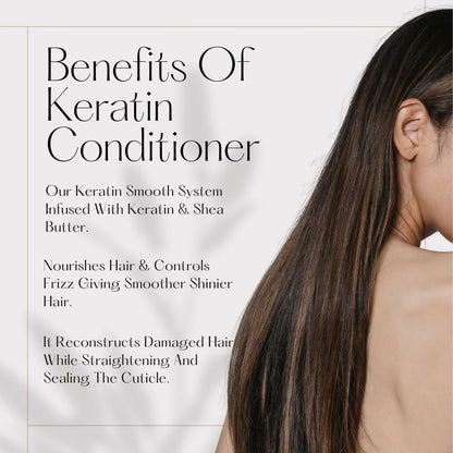 Caryl Keratin Smooth Conditioner 280ml | Frizz Control & Shine | Infused with Keratin & Shea Butter