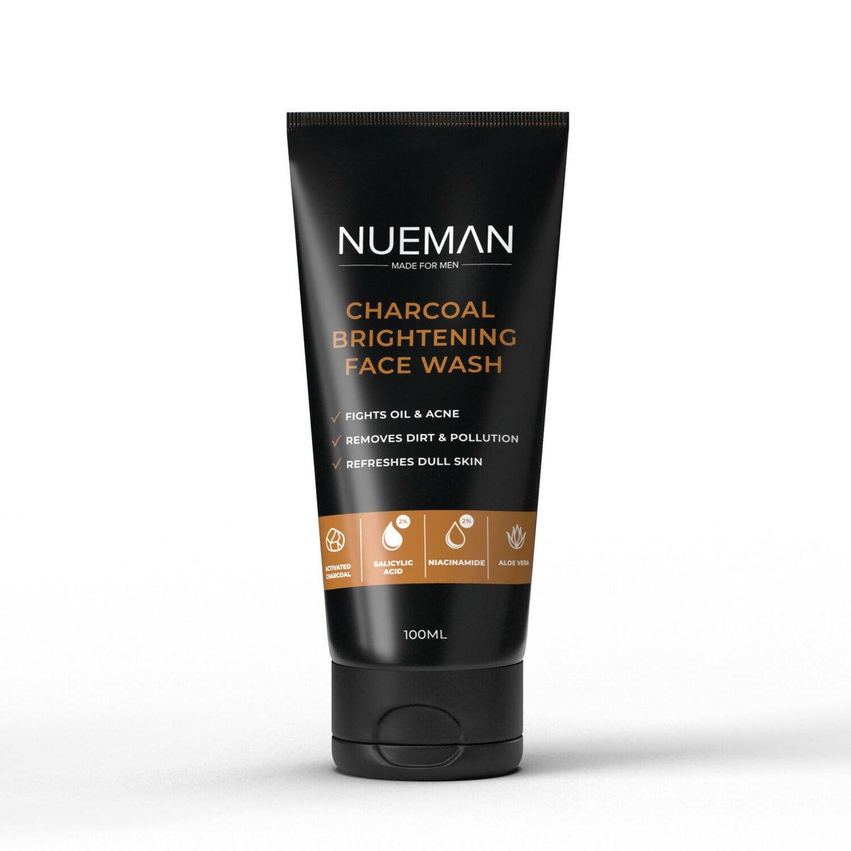 Charcoal Brightening Face Wash – 2% Salicylic Acid + 2% Niacinamide